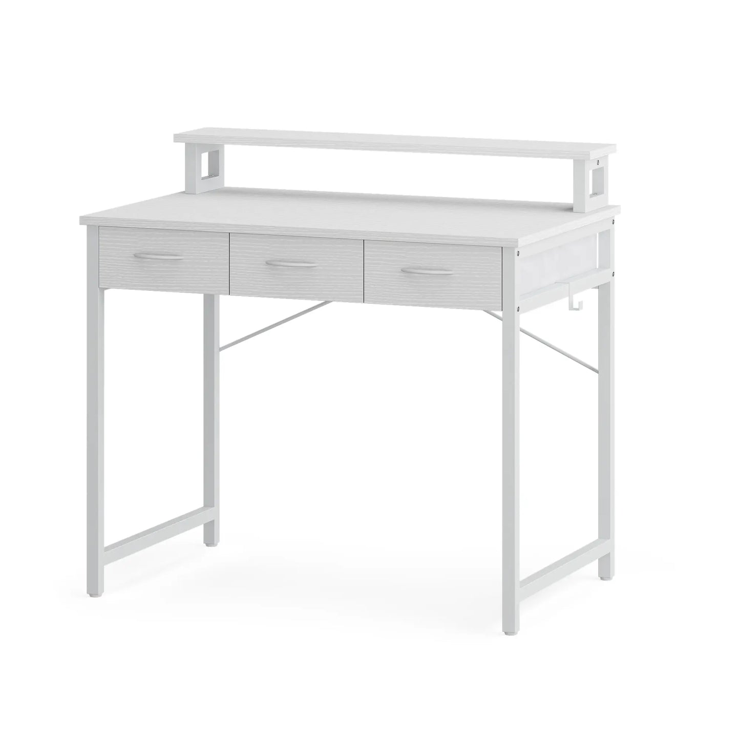 Yitahome Compact Computer Desk with Storage Drawers and Monitor Stand for Limited Spaces, Ideal for Home Office and Study Use