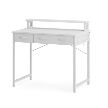 Yitahome Compact Computer Desk with Storage Drawers and Monitor Stand for Limited Spaces, Ideal for Home Office and Study Use