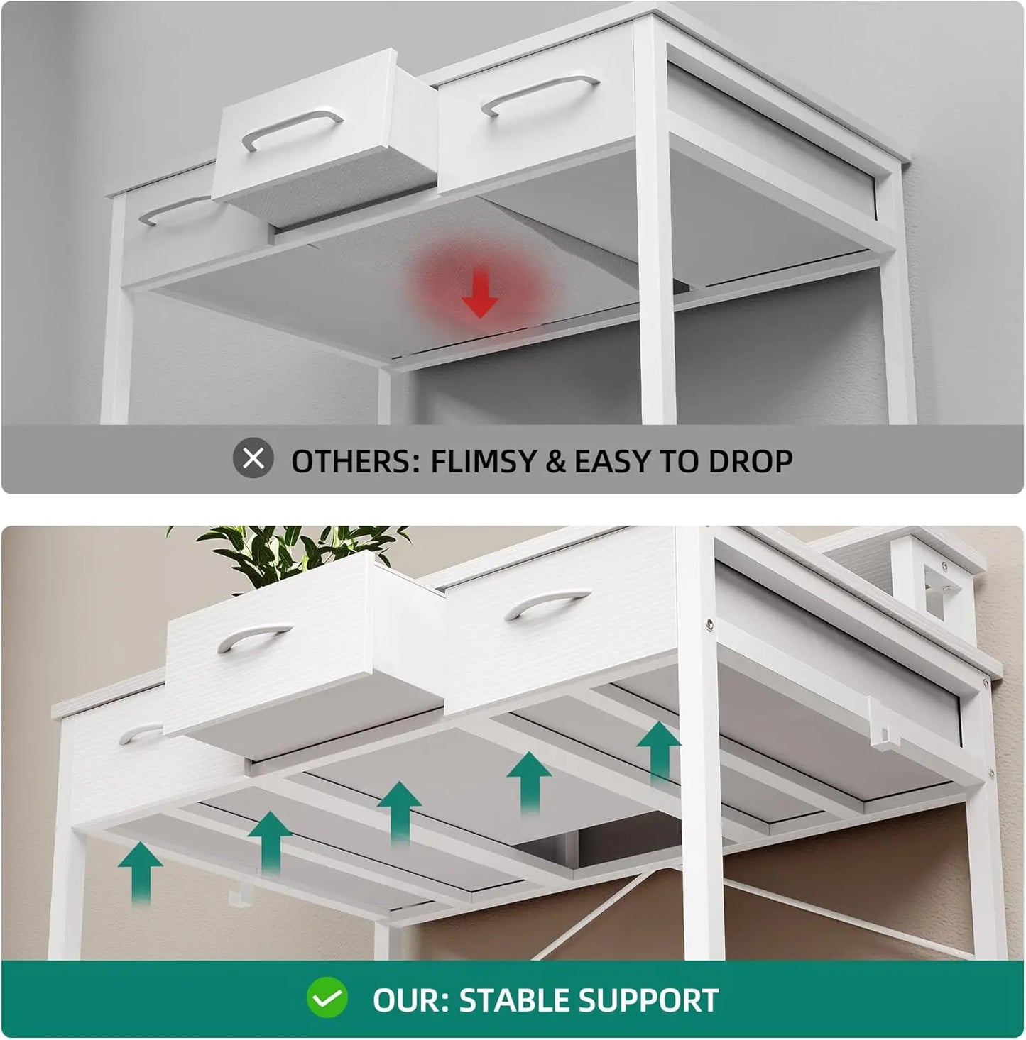 Yitahome Compact Computer Desk with Storage Drawers and Monitor Stand for Limited Spaces, Ideal for Home Office and Study Use