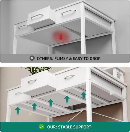Yitahome Compact Computer Desk with Storage Drawers and Monitor Stand for Limited Spaces, Ideal for Home Office and Study Use