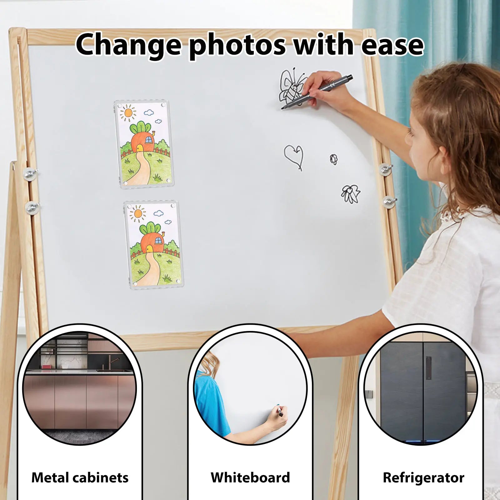 10-Pack Clear Acrylic Magnetic Photo Frames for Refrigerators - Double-Sided Design for Mini Instant Photos (2.36 x 3.54 Inches)