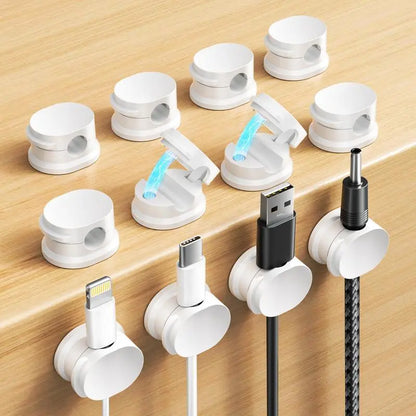 Magnetic Cord Organizer Set of 12 - Adhesive Cable Management Solutions for USB Chargers on Bedside Tables, Walls, and Vehicles - Versatile and User-Friendly
